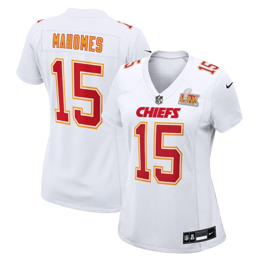 Women's Kansas City Chiefs Patrick Mahomes Nike Tundra White Super Bowl LIX Fashion Game Jersey - Jersey