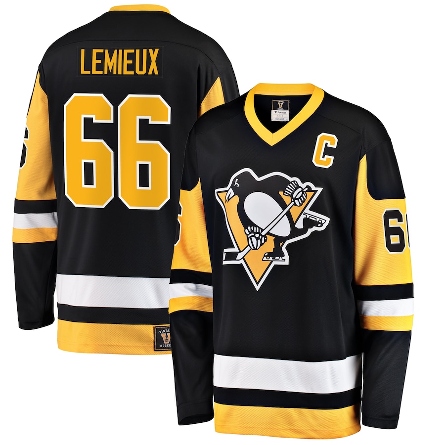 Men's Pittsburgh Penguins Mario Lemieux Fanatics Branded Black Premier Breakaway Retired Player Jersey - Jersey