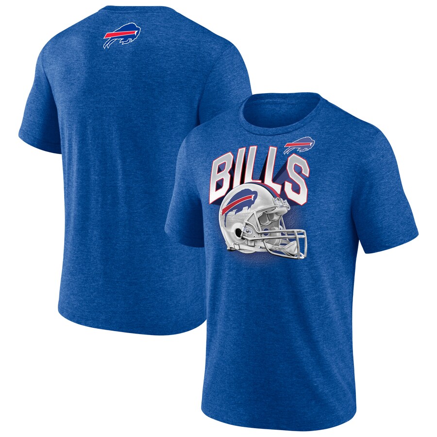 Men's Buffalo Bills  Fanatics Heather Royal End Around Tri-Blend T-Shirt - Jersey