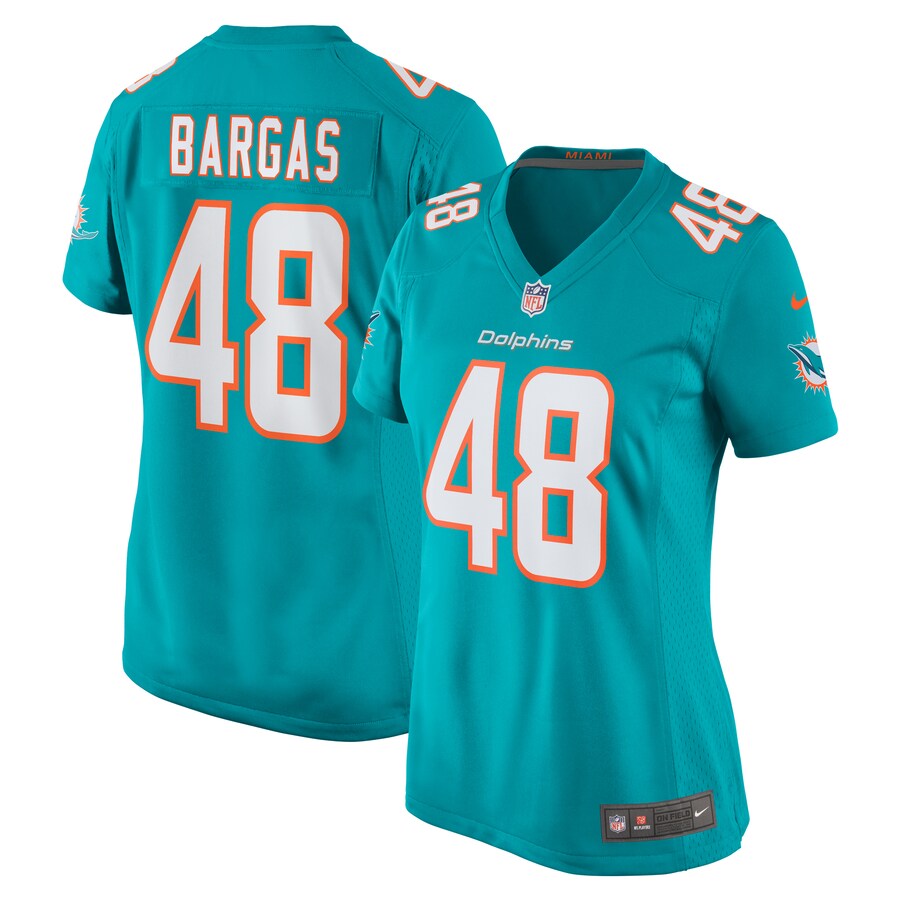 Women's Miami Dolphins Jake Bargas Nike Aqua Home Game Player Jersey - Jersey