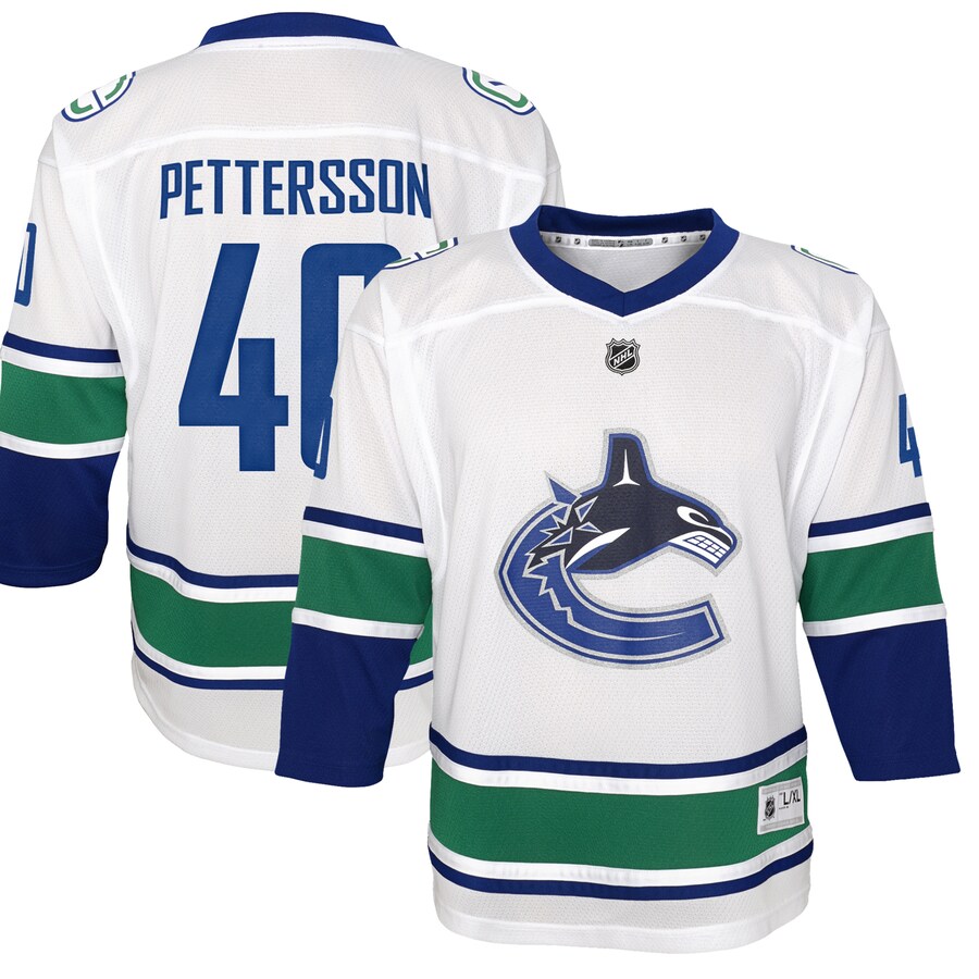 Youth Vancouver Canucks Elias Pettersson White 2019/20 Away Replica Player Jersey - Jersey