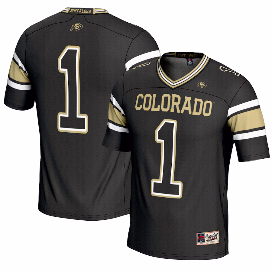Men's GameDay Greats #1 Black Colorado Buffaloes Endzone Football Jersey - Jersey
