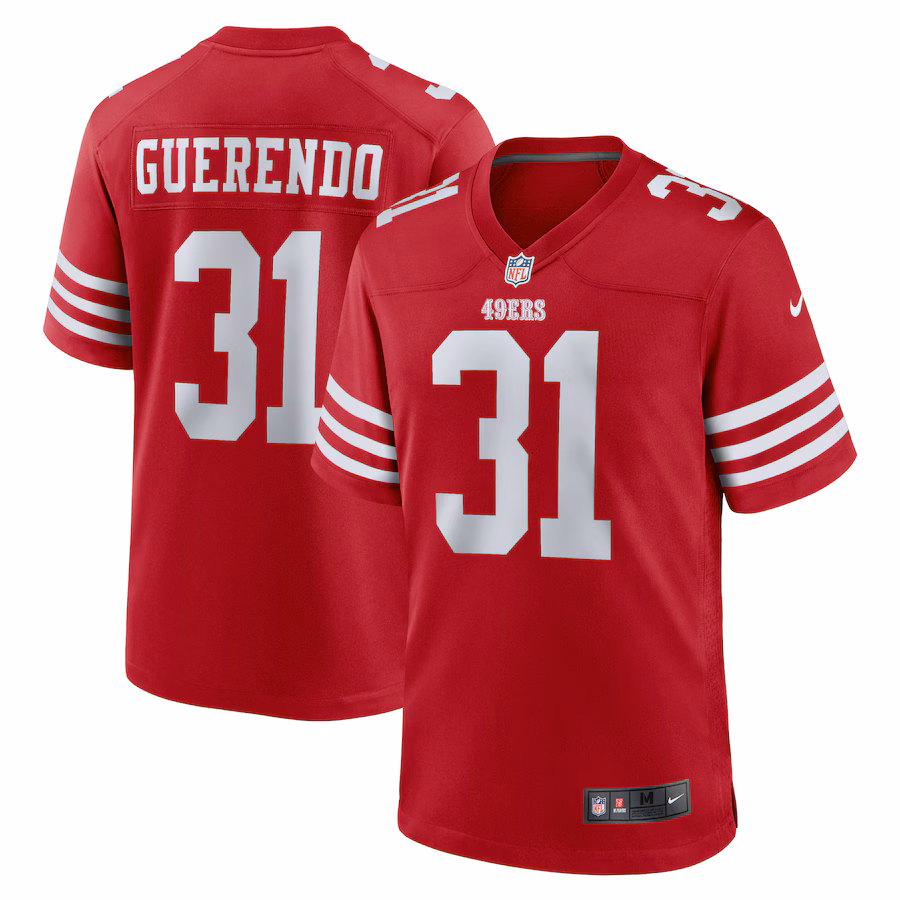 Men's San Francisco 49ers Isaac Guerendo Nike Scarlet Game Jersey - Jersey