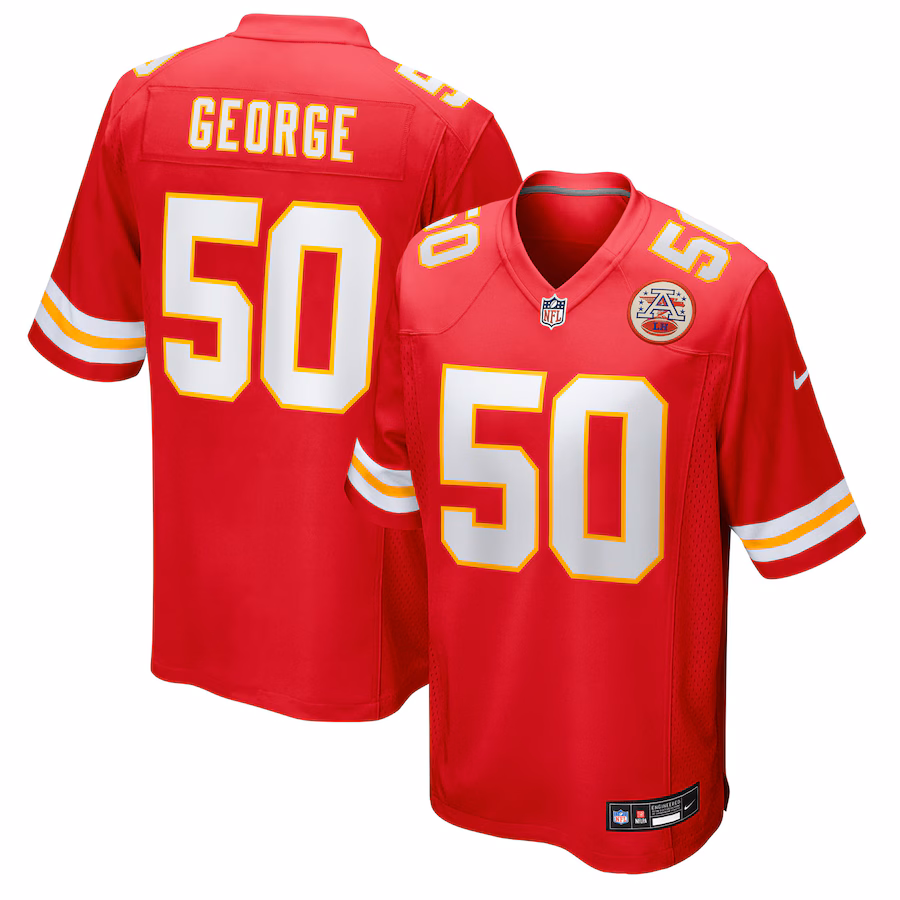 Men's Kansas City Chiefs Brandon George Nike Red Team Game Jersey - Jersey