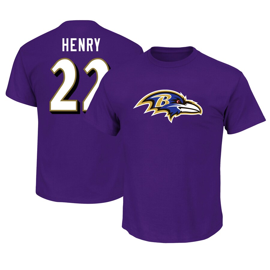 Men's Baltimore Ravens Derrick Henry Fanatics Purple Big & Tall Name & Number T-Shirt - Jersey