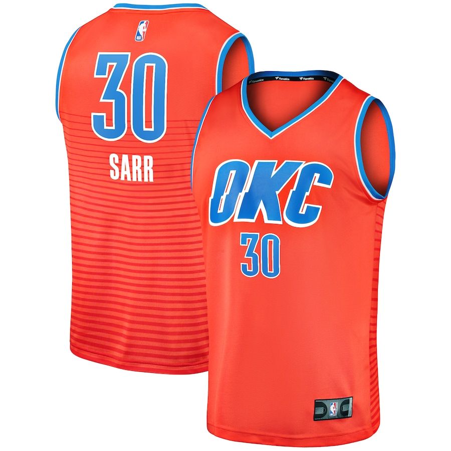 Men's Oklahoma City Thunder Olivier Sarr Fanatics Orange Fast Break Replica Player Jersey - Statement Edition - Jersey
