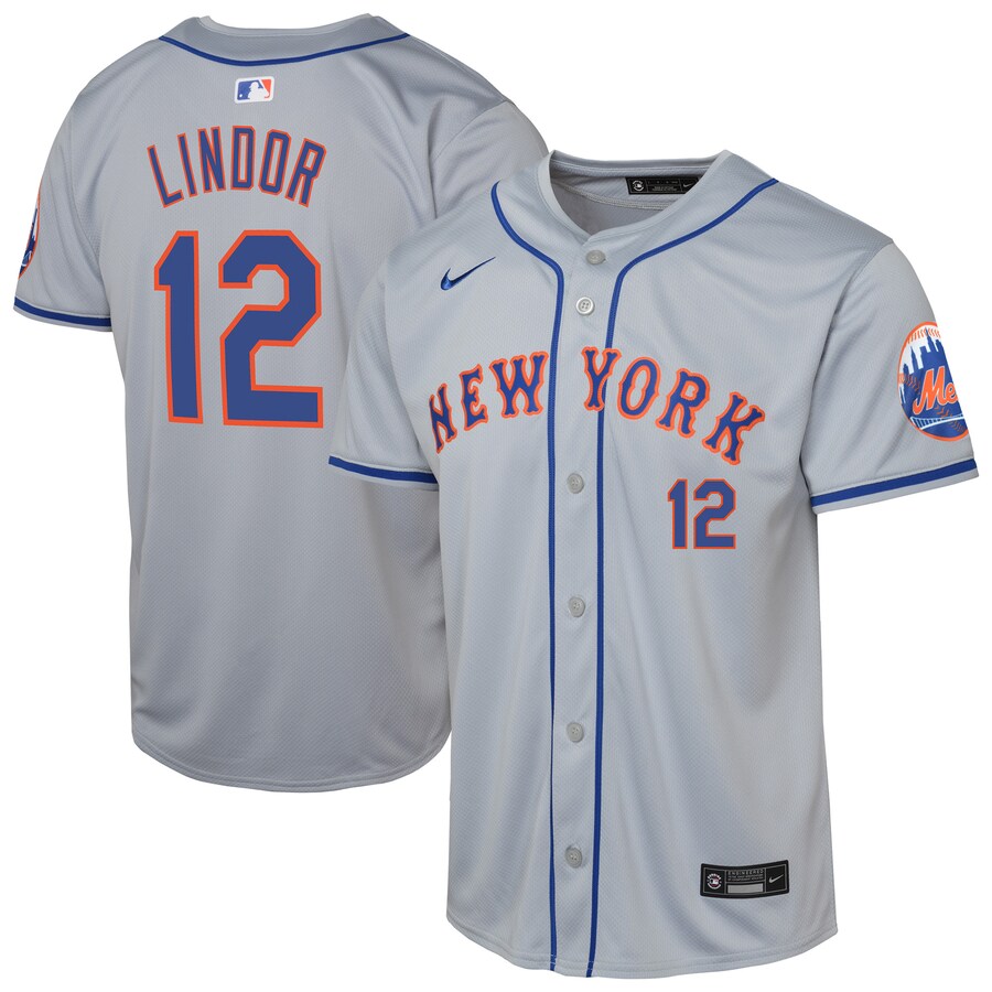 Youth New York Mets Francisco Lindor Nike Gray Road Limited Player Jersey - Jersey