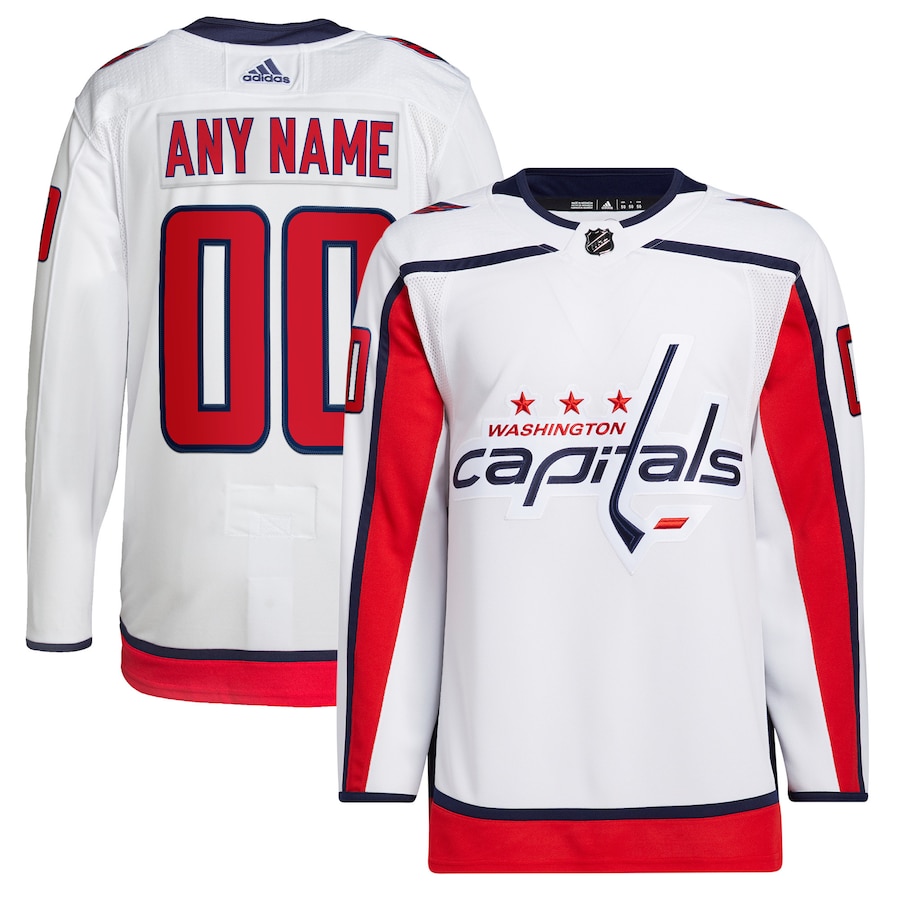 Men's Washington Capitals adidas White Away Primegreen Authentic Custom Jersey - Jersey