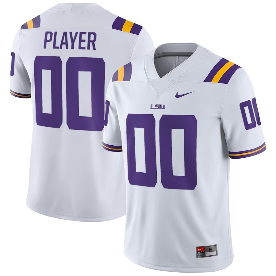 LSU Tigers Nike Pick-A-Player NIL Replica Football Jersey - White - Jersey