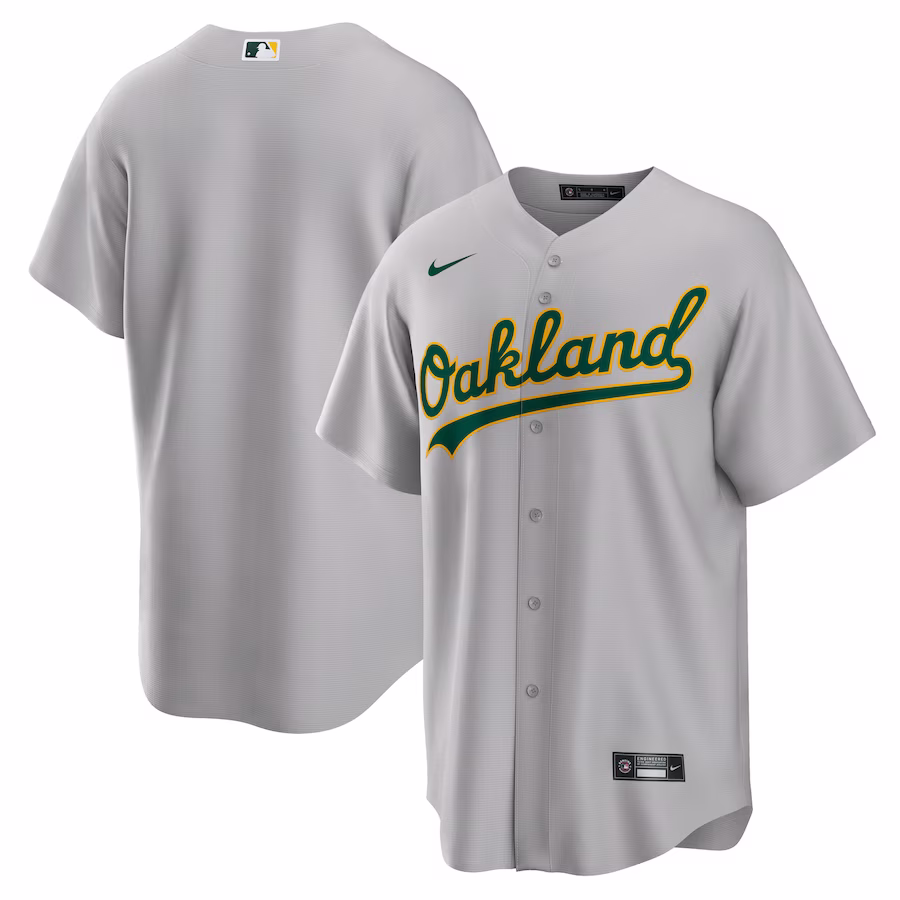 Men's Oakland Athletics Nike Gray Road Replica Team Jersey - Jersey