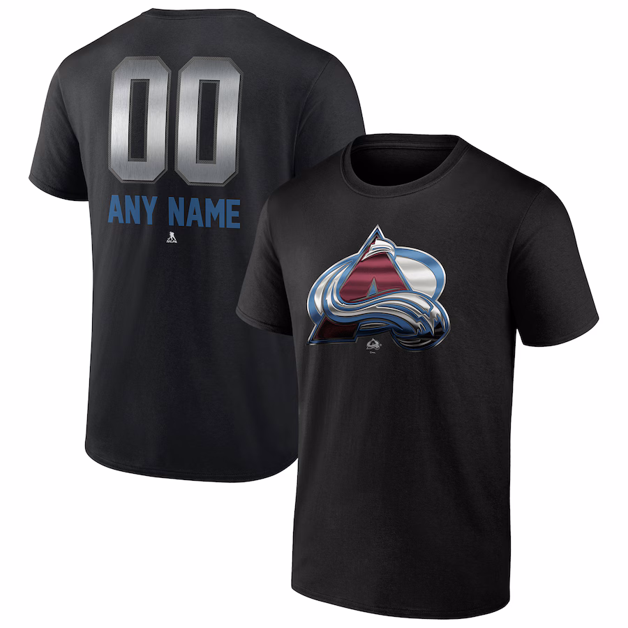 Men's Colorado Avalanche Black Personalized Midnight Mascot Logo T-Shirt - Jersey