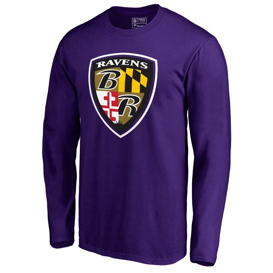 Men's Baltimore Ravens Purple Hometown Collection Long Sleeve T-Shirt - Jersey