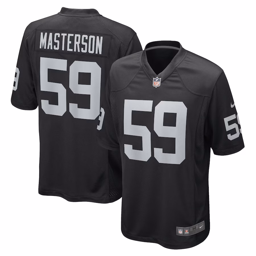 Men's Las Vegas Raiders Luke Masterson Nike Black Game Player Jersey - Jersey