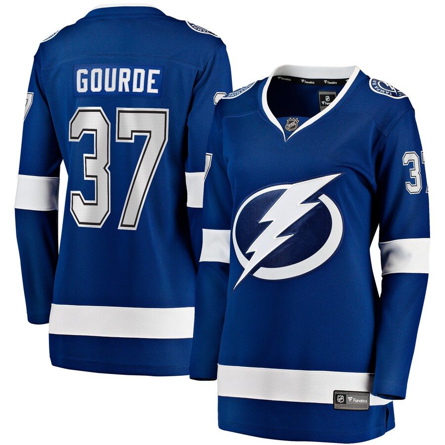 Women's Tampa Bay Lightning Yanni Gourde Fanatics Blue Home Breakaway Player Jersey - Jersey