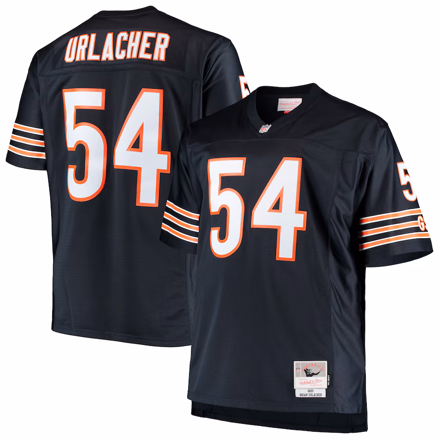 Men's Chicago Bears Brian Urlacher Mitchell & Ness Navy Big & Tall 2001 Retired Player Replica Jersey - Jersey