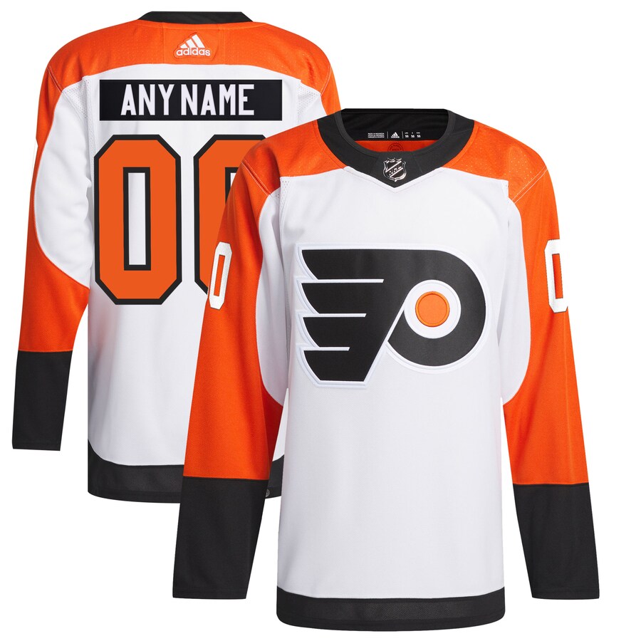 Men's Philadelphia Flyers  adidas White Away Primegreen Authentic Custom Jersey - Jersey