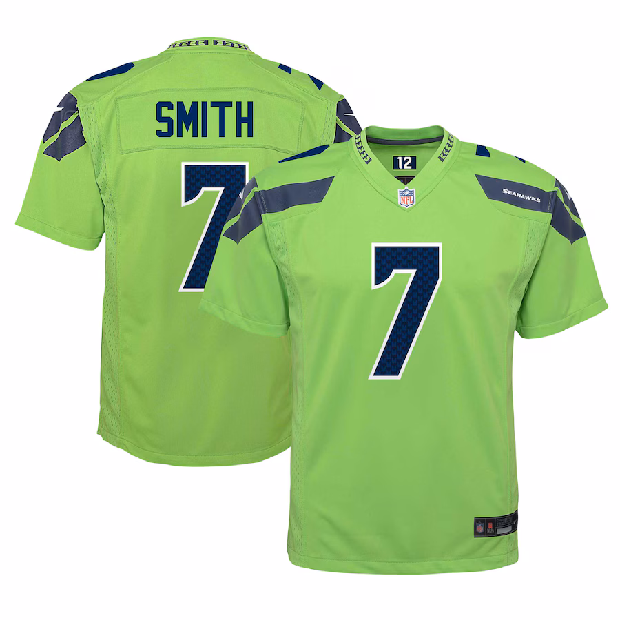 Youth Seattle Seahawks Geno Smith Nike Neon Green Alternate Player Game Jersey - Jersey