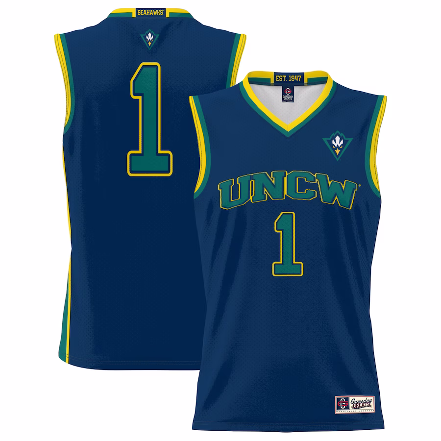 #1  UNC Wilmington Seahawks GameDay Greats  Lightweight Basketball Jersey - Navy - Jersey