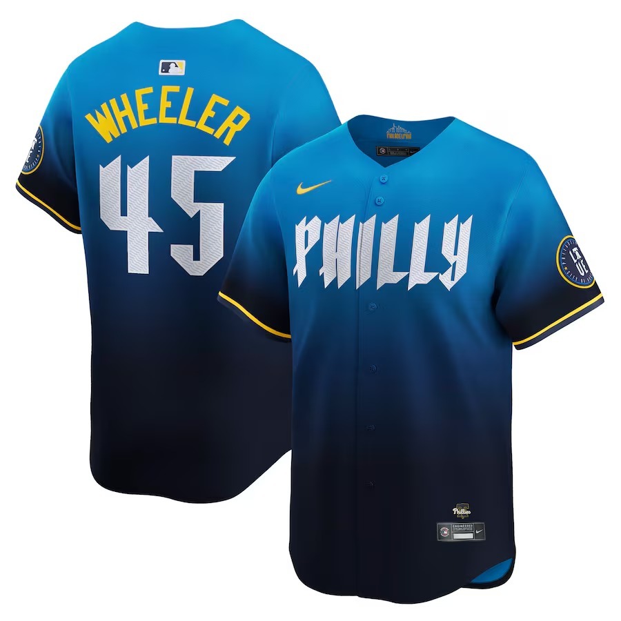 Men's Philadelphia Phillies Zack Wheeler Nike Blue City Connect Limited Player Jersey - Jersey