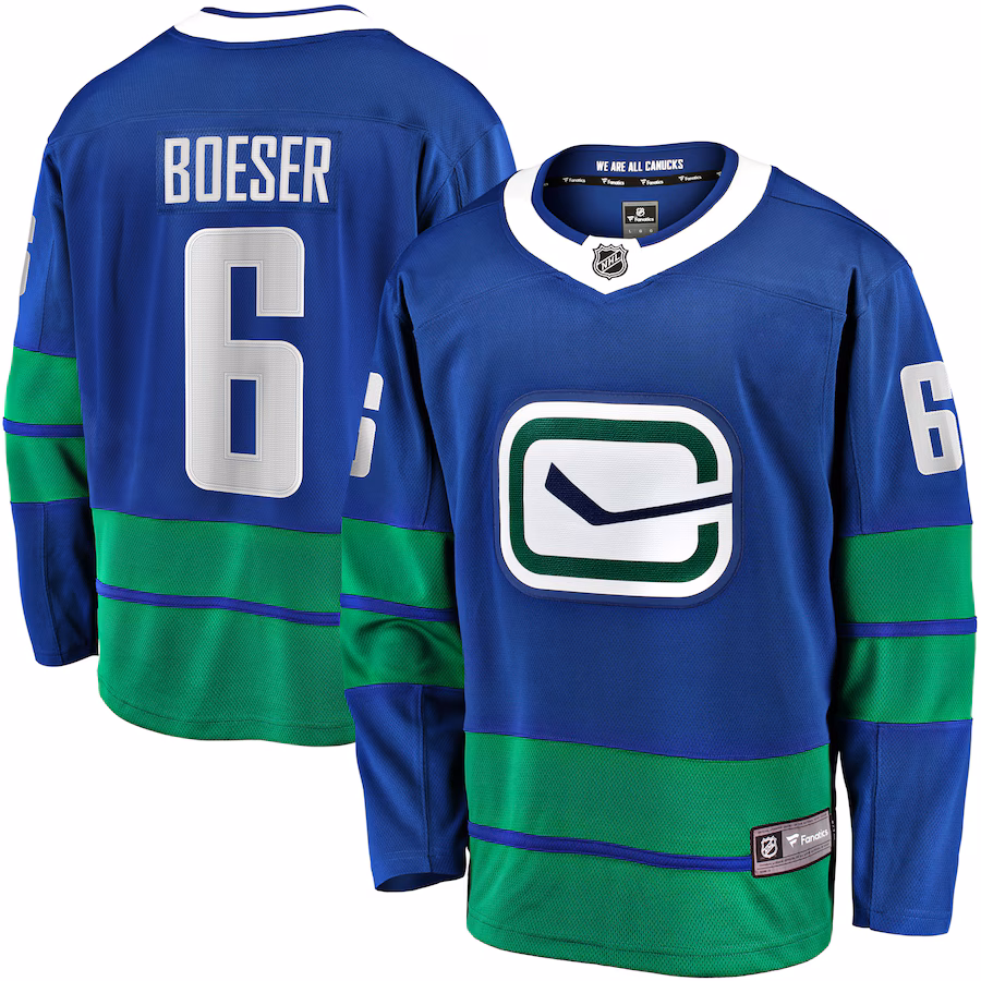 Men's Vancouver Canucks Brock Boeser Fanatics Blue Premier Breakaway Player Jersey - Jersey