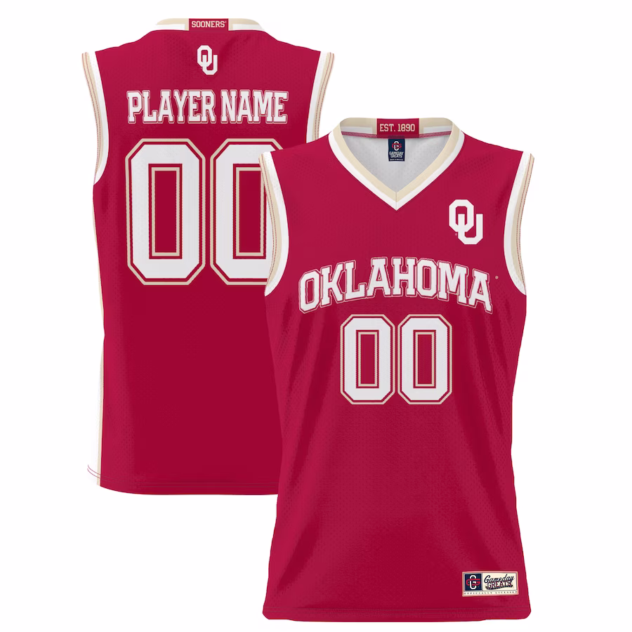 Oklahoma Sooners GameDay Greats Youth NIL Pick-A-Player Lightweight Basketball Jersey - Crimson - Jersey