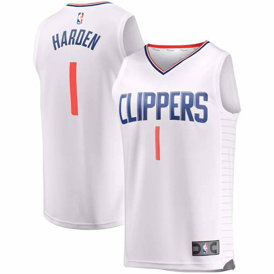 Youth LA Clippers James Harden Fanatics White Fast Break Player Jersey - Association Edition - Jersey