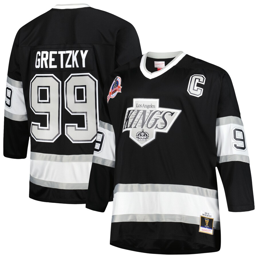 Men's Los Angeles Kings Wayne Gretzky Mitchell & Ness Black Big & Tall 1992/93 Blue Line Player Jersey - Jersey