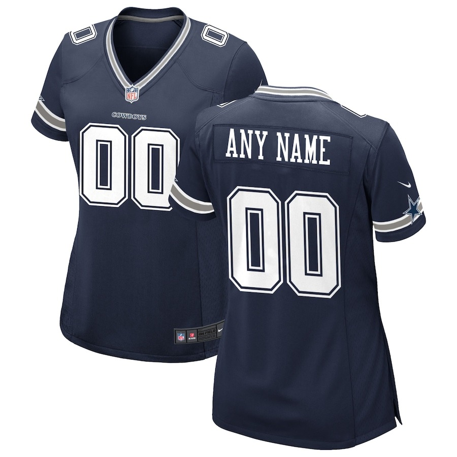 Women's Nike Navy Dallas Cowboys Custom Game Jersey - Jersey