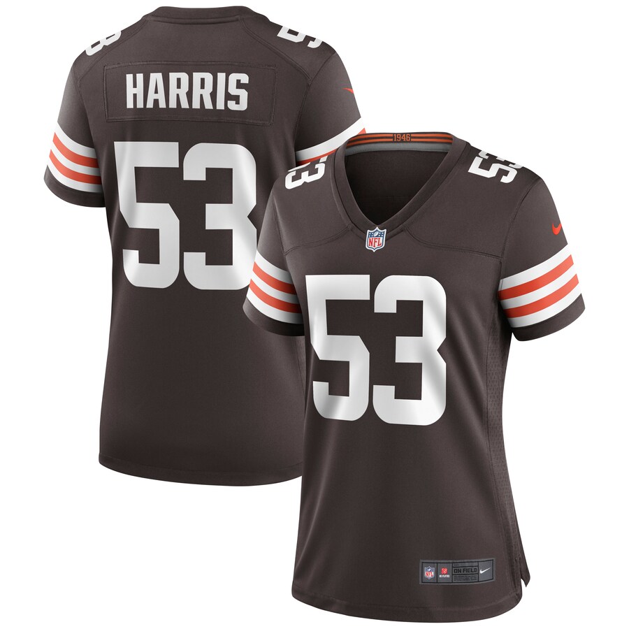 Women's Cleveland Browns Nick Harris Nike Brown Game Jersey - Jersey