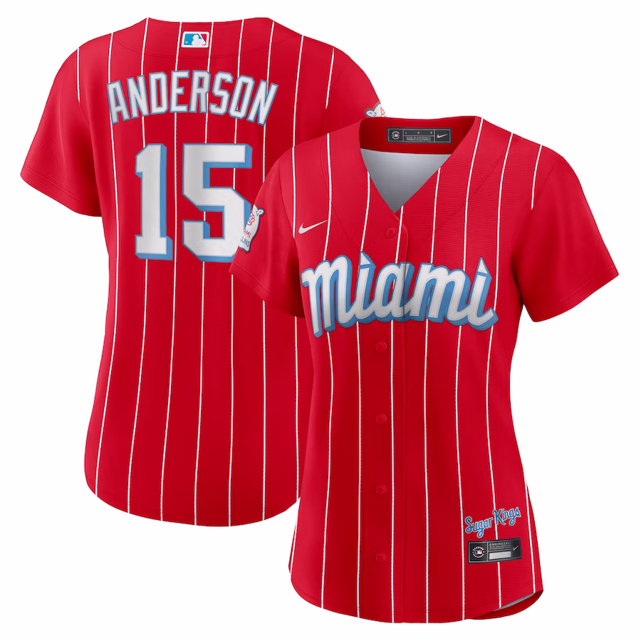 Women's Miami Marlins Brian Anderson Nike Red City Connect Replica Player Jersey - Jersey