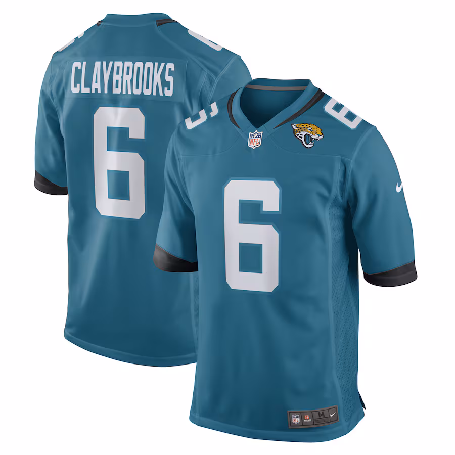 Men's Jacksonville Jaguars Chris Claybrooks Nike Teal Game Player Jersey - Jersey