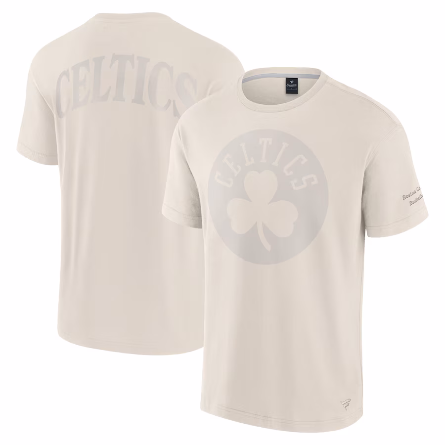 Men's Boston Celtics Fanatics Cream Elements Iconic T-Shirt - Jersey