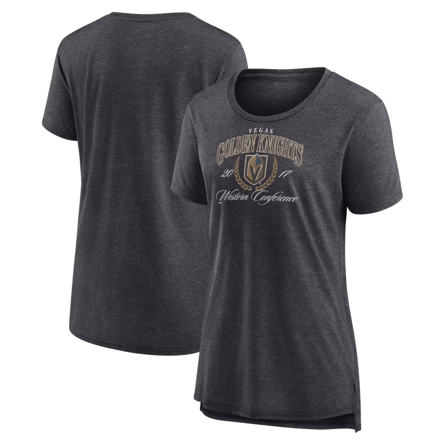 Women's Vegas Golden Knights Gray Reign Supreme Tri-Blend T-Shirt - Jersey
