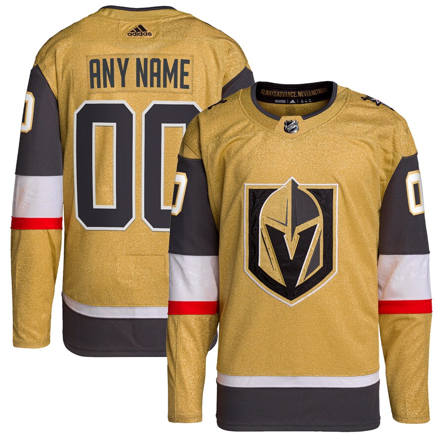 Men's Vegas Golden Knights adidas Gold Home Authentic Primegreen Custom Jersey - Jersey