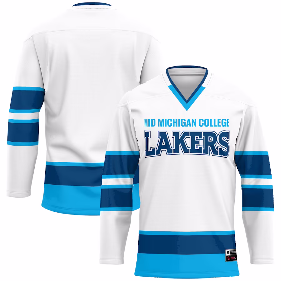 Mid Michigan College GameDay Greats Hockey Jersey - White - Jersey