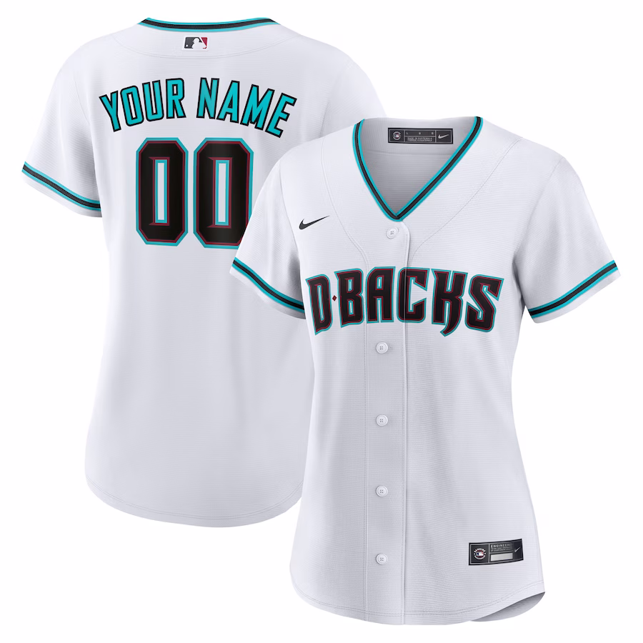 Women's Arizona Diamondbacks Nike White Home Replica Custom Jersey - Jersey