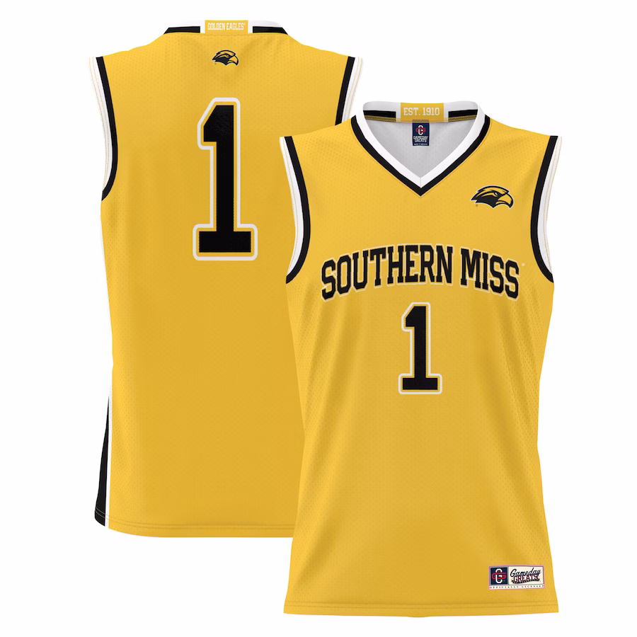 #1 Southern Miss Golden Eagles GameDay Greats Youth Lightweight Basketball Jersey - Gold - Jersey