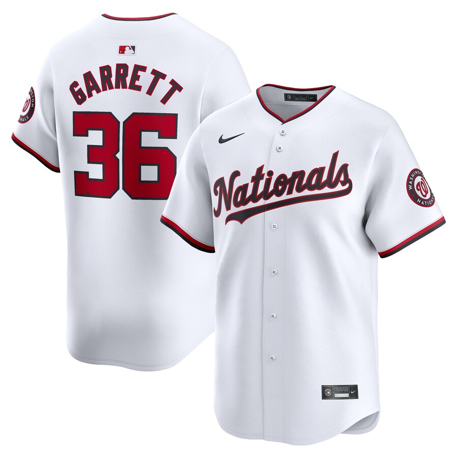 Men's Washington Nationals Stone Garrett Nike White Home Limited Player Jersey - Jersey