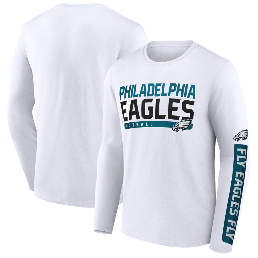 Men's Philadelphia Eagles  Fanatics White Long Sleeve T-Shirt - Jersey