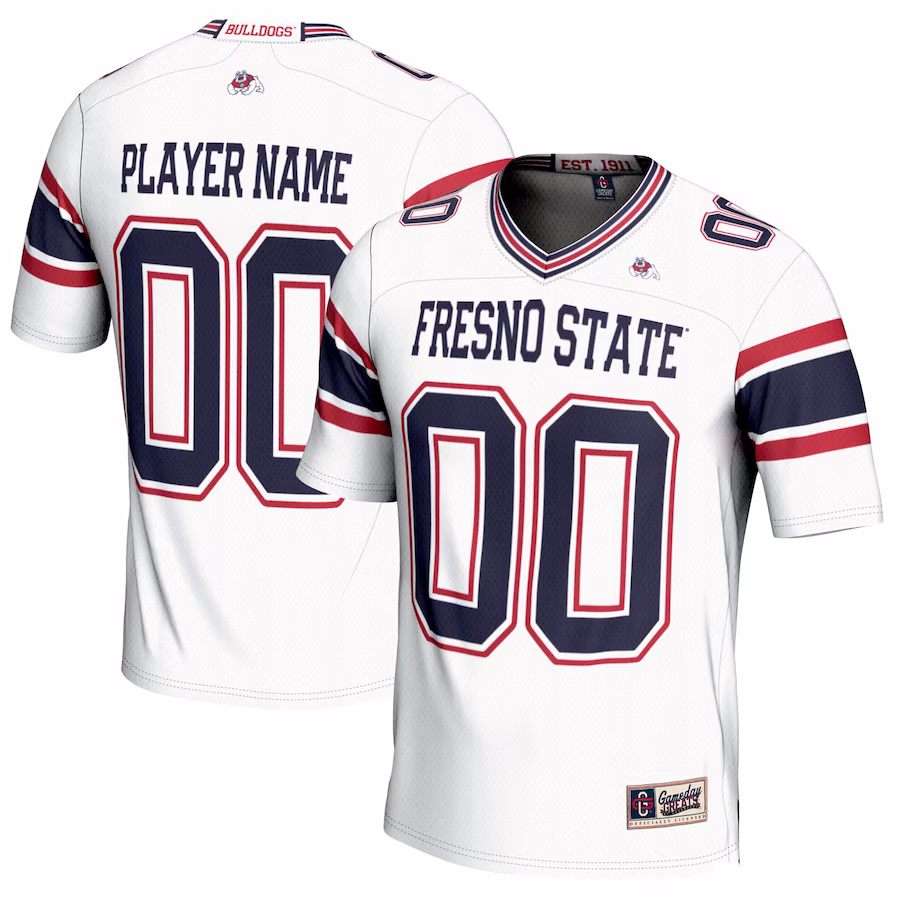 Fresno State Bulldogs GameDay Greats NIL Pick-A-Player Football Jersey - White - Jersey