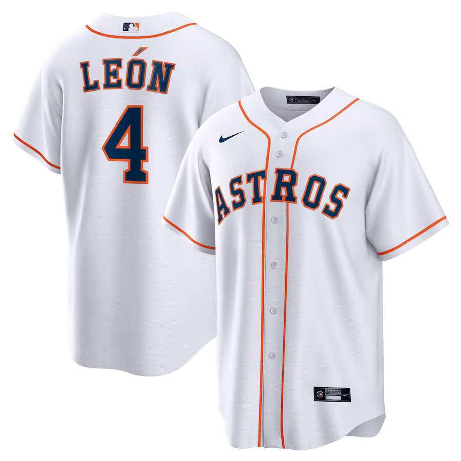 Men's Houston Astros Pedro León Nike White Home Replica Jersey - Jersey