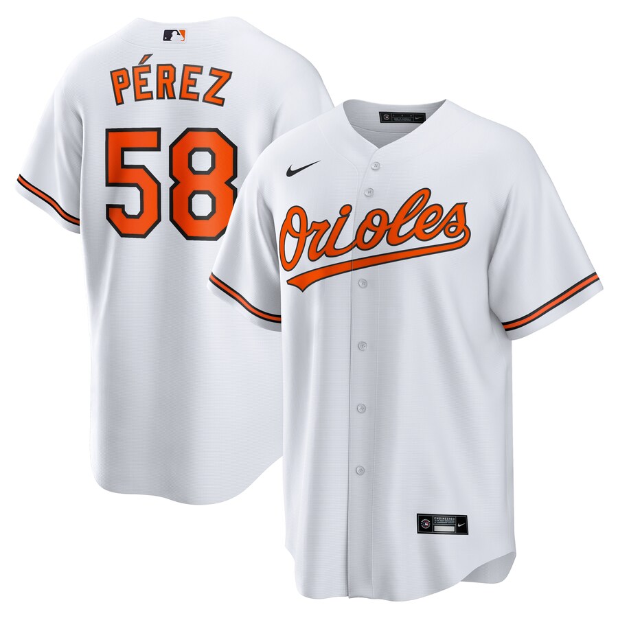 Men's Baltimore Orioles Cionel Perez Nike White Home Replica Jersey - Jersey