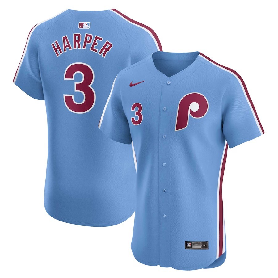 Men's Philadelphia Phillies Bryce Harper Nike Royal Alternate Elite Player Jersey - Jersey