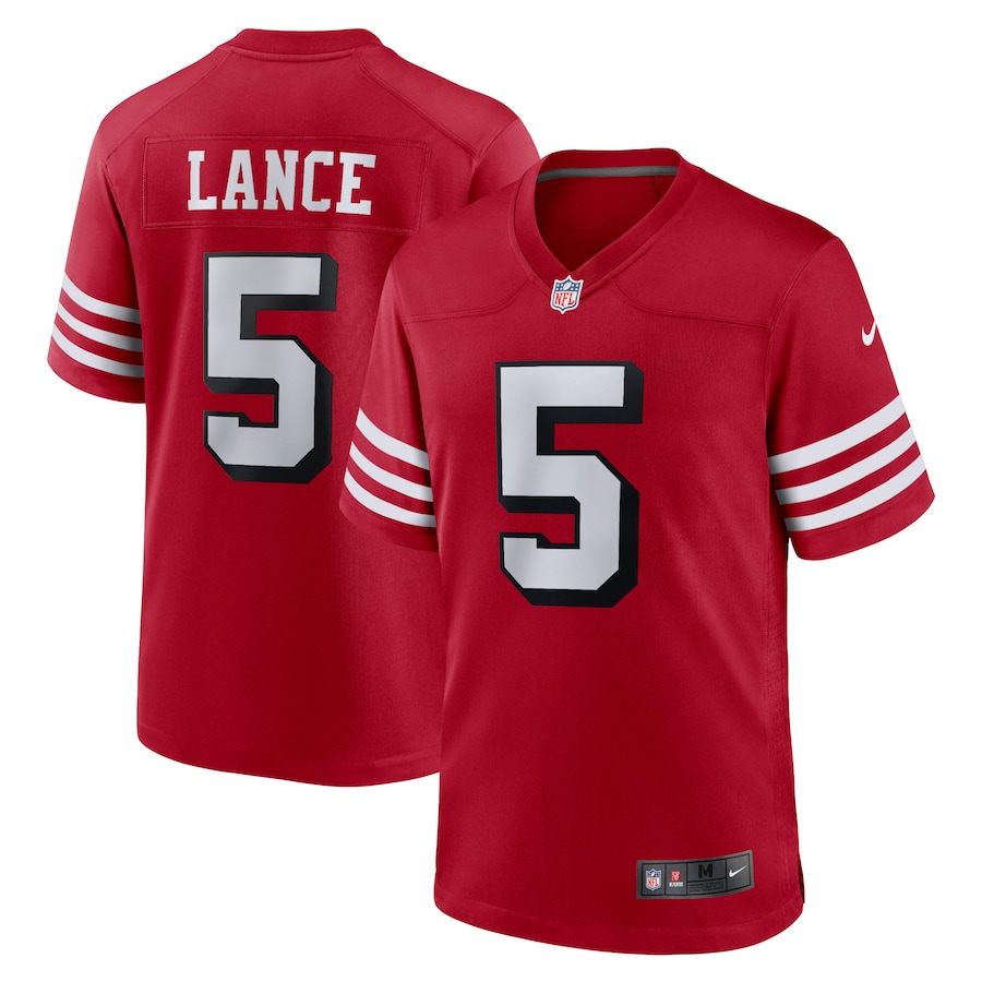 Men's San Francisco 49ers Trey Lance Nike Scarlet Alternate Game Jersey - Jersey