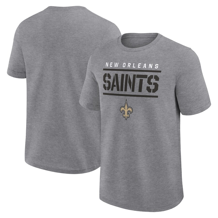Men's New Orleans Saints Fanatics Heather Gray Big & Tall Top Notch T-Shirt - Jersey
