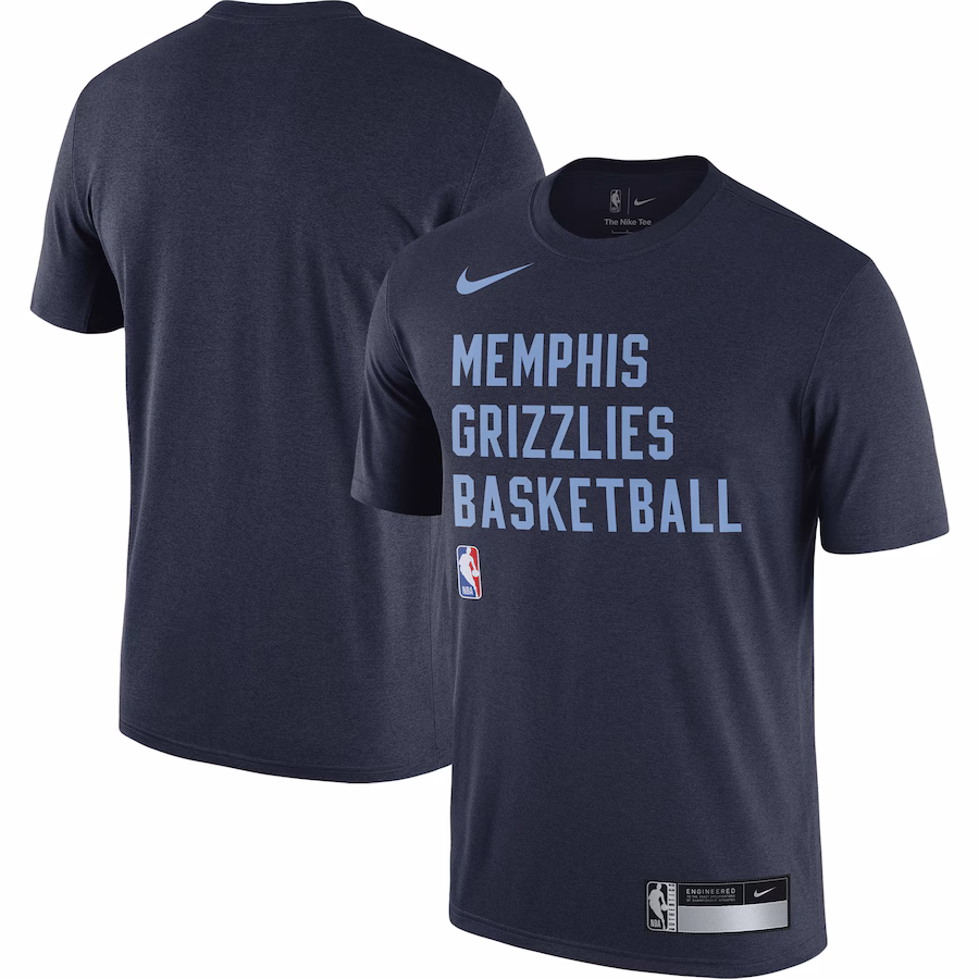 Men's Memphis Grizzlies Nike Navy 2023/24 Sideline Legend Performance Practice T-Shirt - Jersey