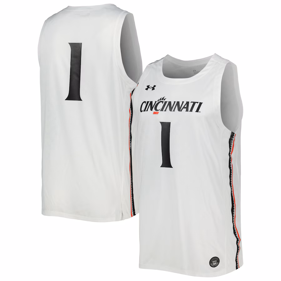 Men's Under Armour #1 White Cincinnati Bearcats Team Replica Basketball Jersey - Jersey