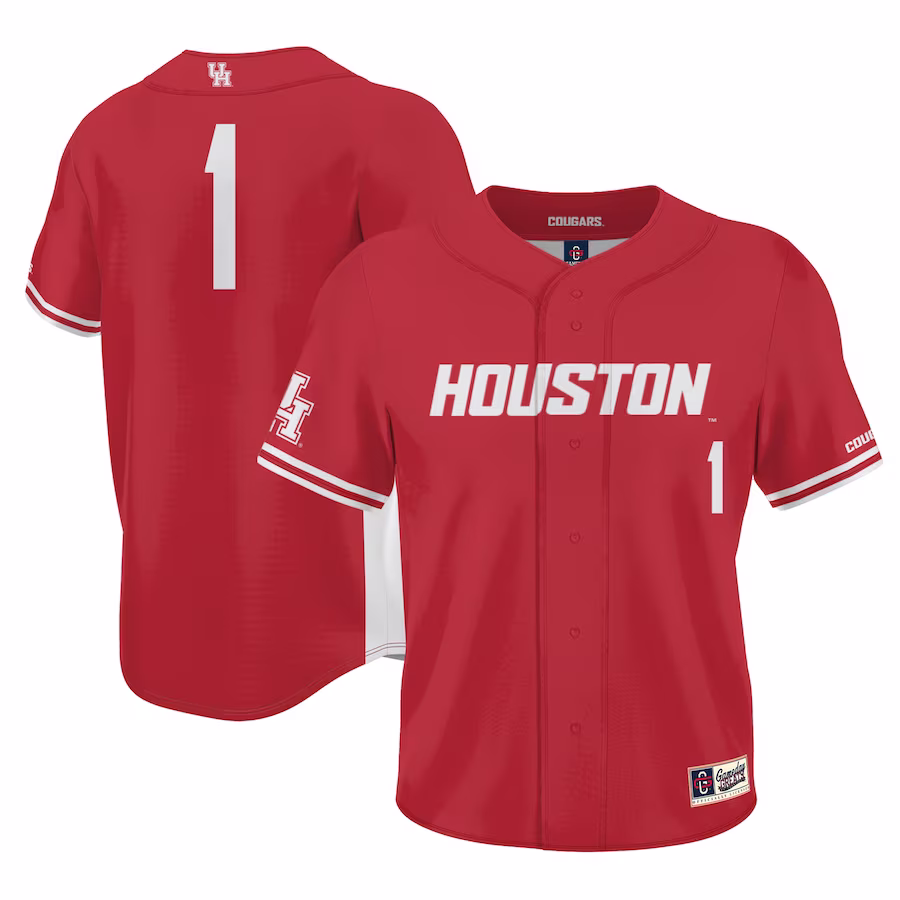 #1 Houston Cougars GameDay Greats Lightweight Baseball Jersey - Red - Jersey
