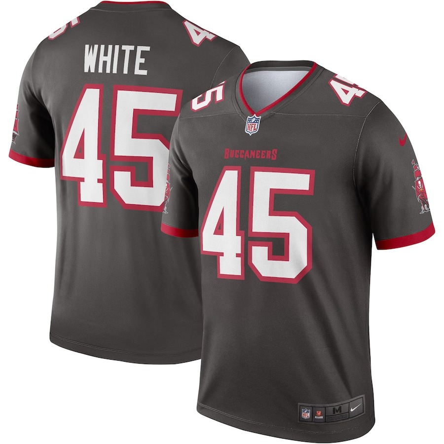 Men's Tampa Bay Buccaneers Devin White Nike Pewter Alternate Legend Jersey - Jersey