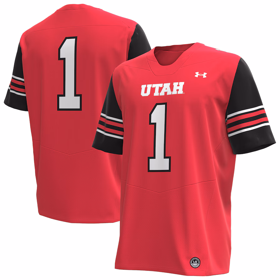 #1 Utah Utes Under Armour Replica Football Jersey - Red - Jersey